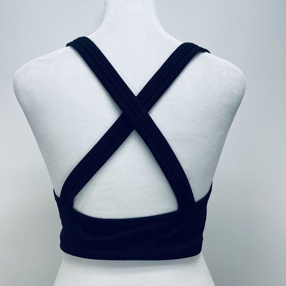 Athleta Top Sport Bra Size M Women’s Aurora Bra A-C Criss Cross Black New - Picture 8 of 8